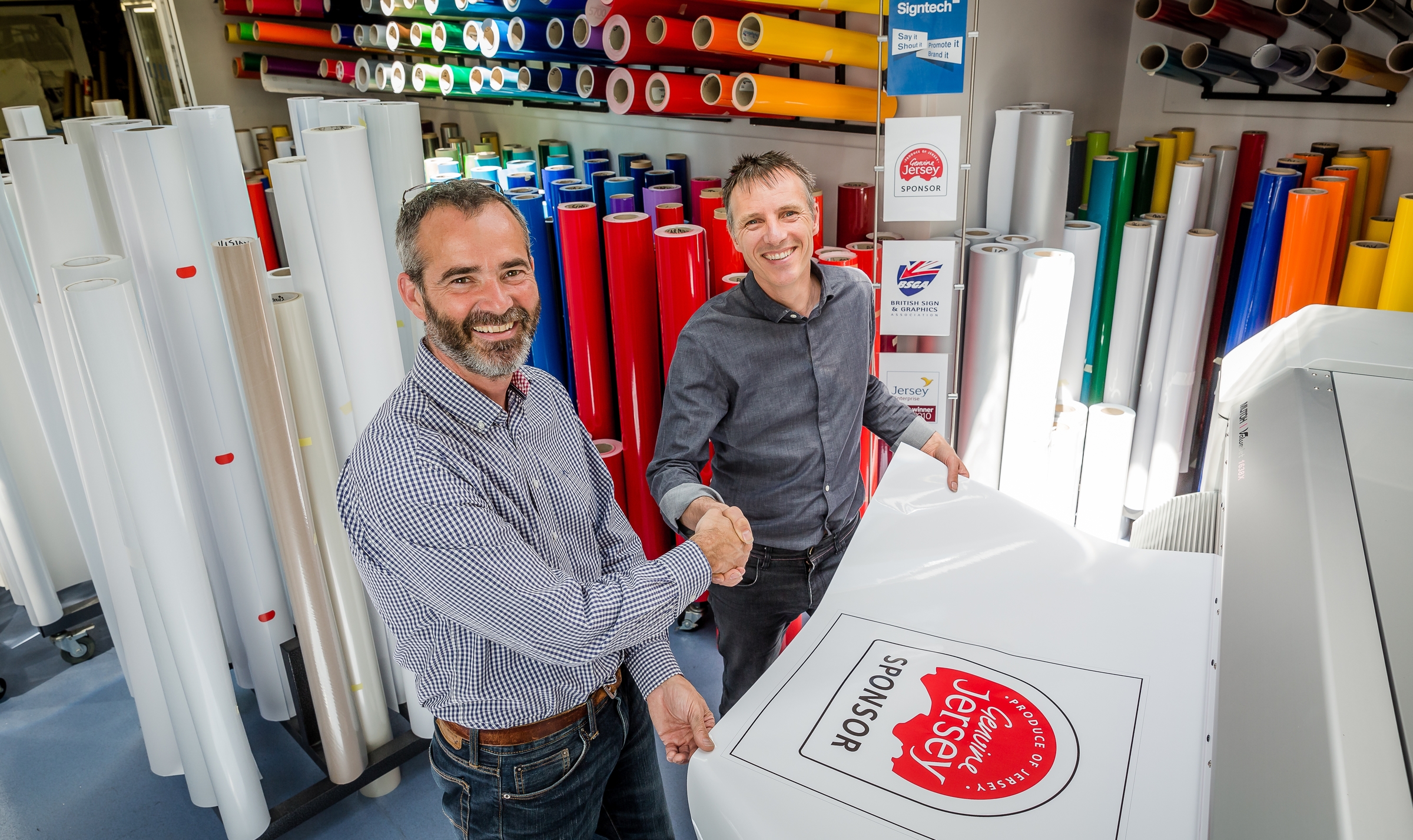 A sign of the times: leading business becomes  part of the Genuine Jersey success story